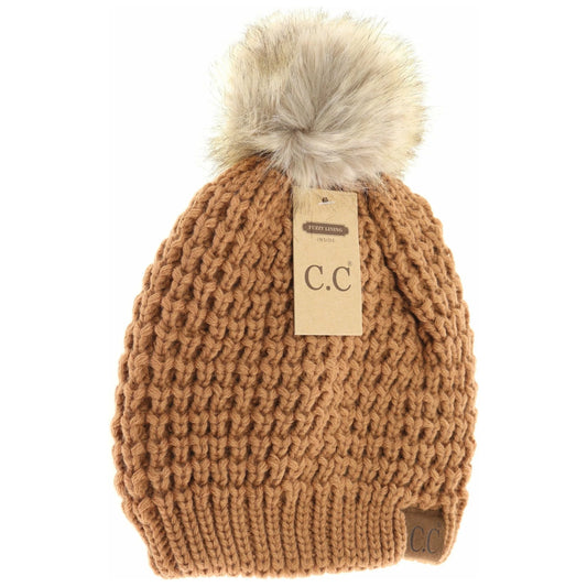 CC Beanie lined Pom (Toast Almond)