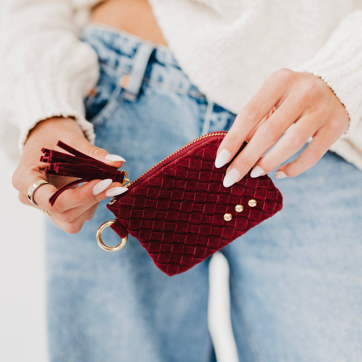Suede Paris Card Wallet