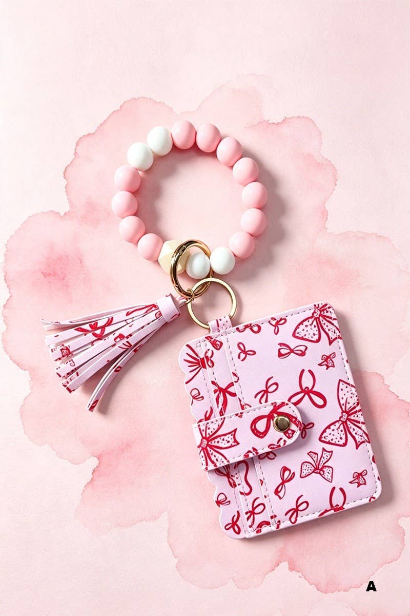 Beaded Bracelet Keychain Card Holder Wallet