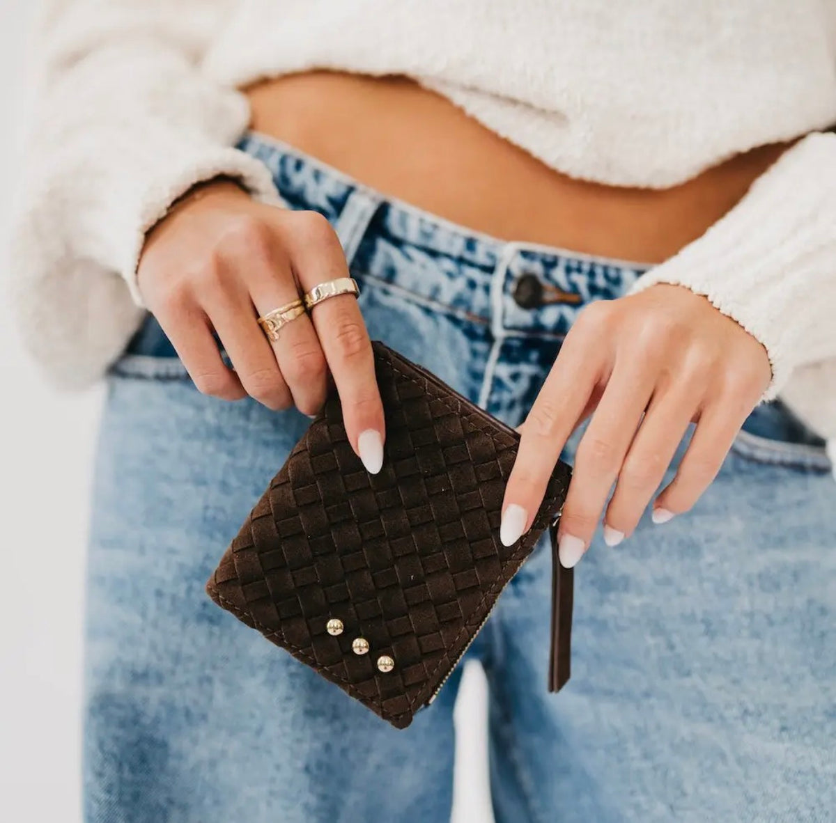 Kat Suede Paris Card Wallet