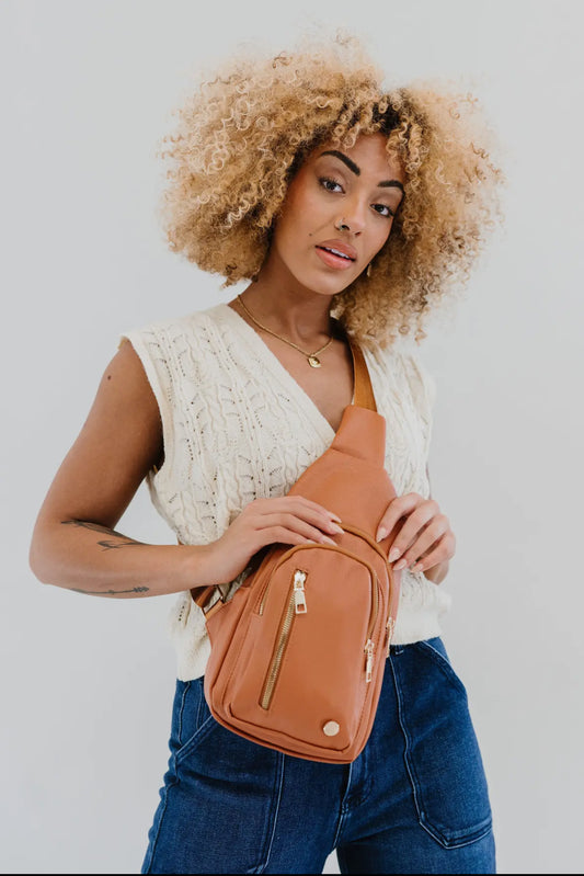 Camry Sling Crossbody (Cognac)