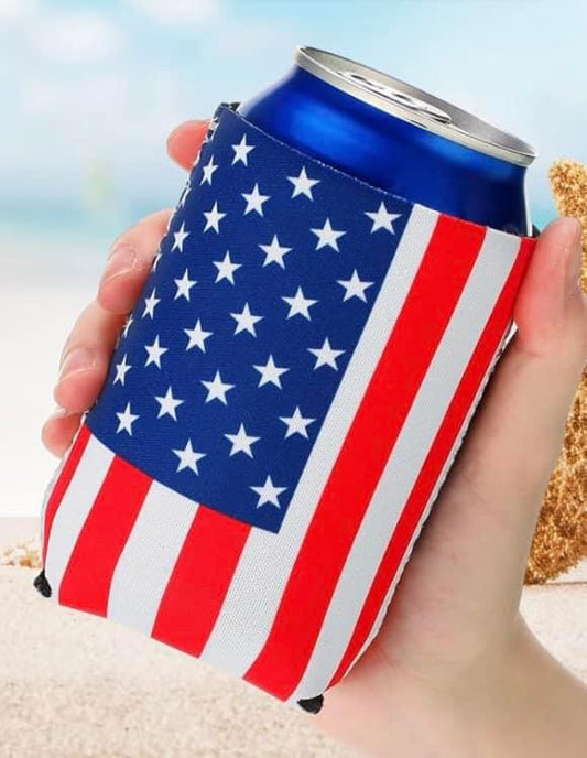 American Flag Can Sleeve Cooler