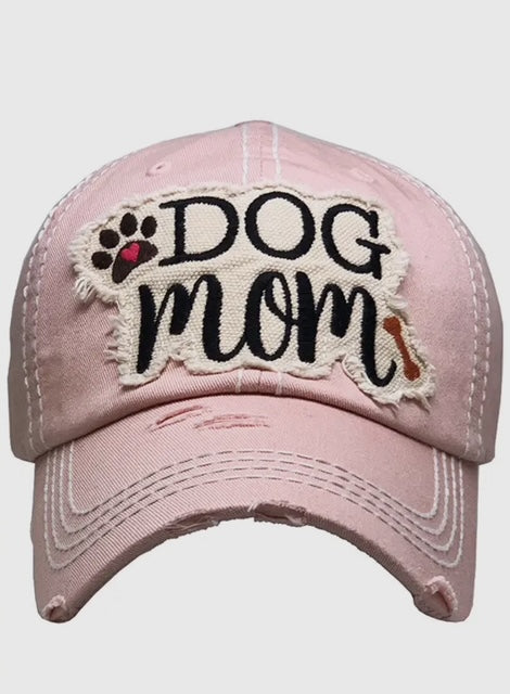 Baseball Cap "Dog Mom" Vintage Light pink