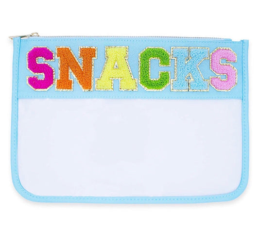 Varsity Letter Patch Clear Zippered Pouch Bag