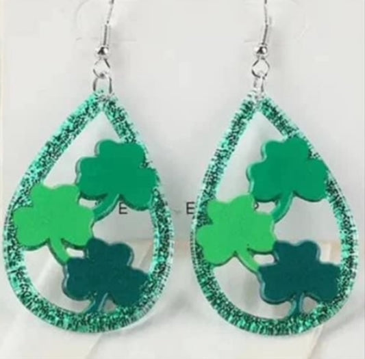 Earrings St. Patrick 3 Leaf Clover 2