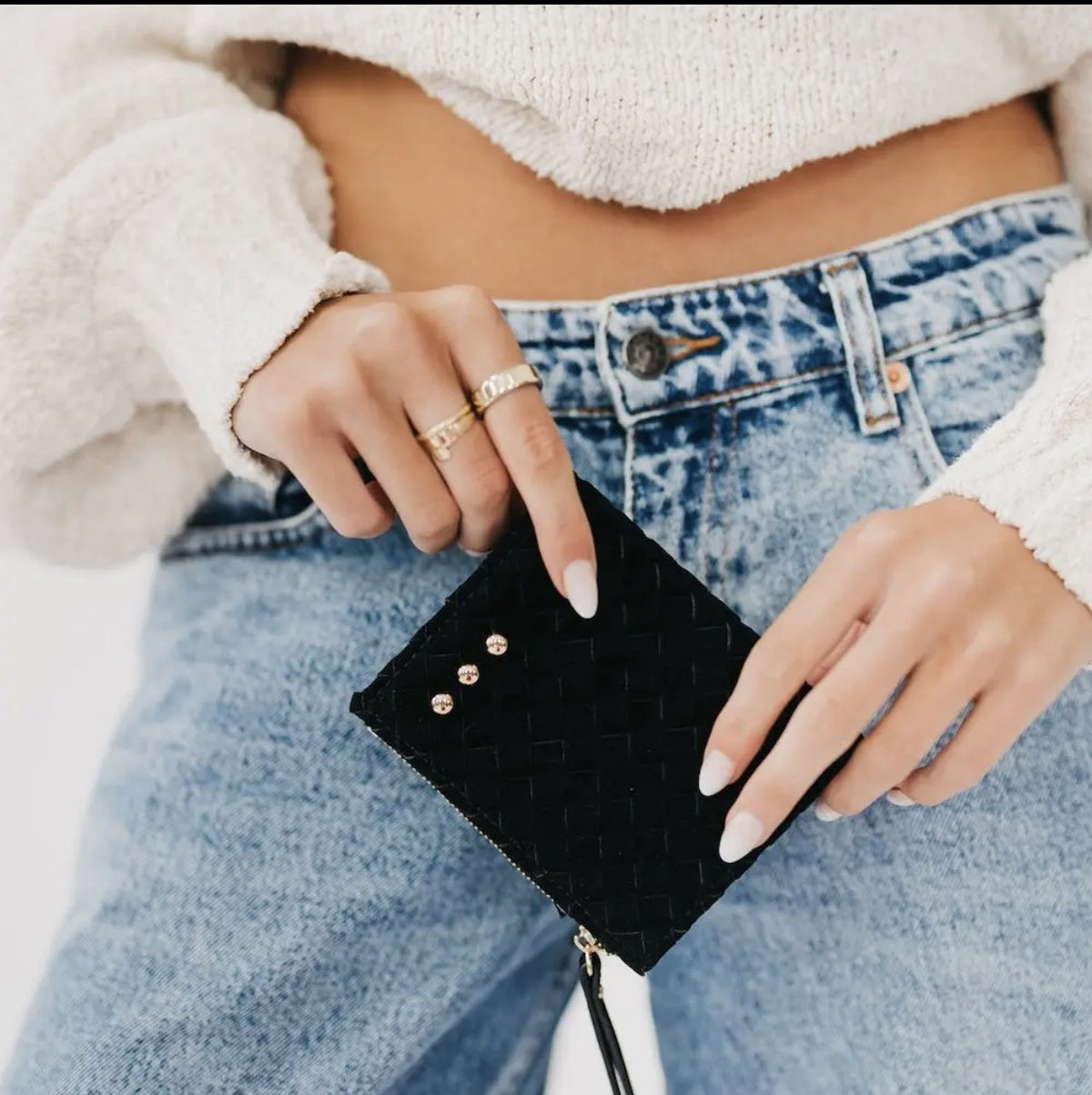 Kat Suede Paris Card Wallet