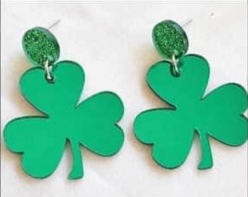 Earrings St. Patrick 3 Leaf Clover