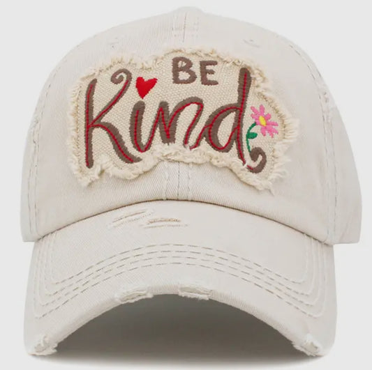 Baseball Cap "Be Kind" Vintage Ivory