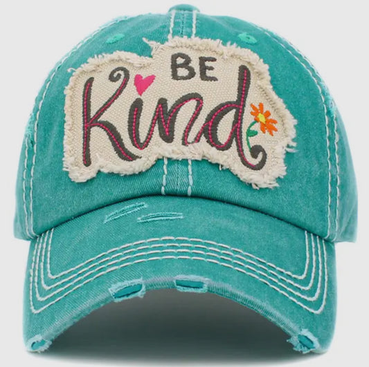 Baseball cap "Be Kind" vintage Turquoise