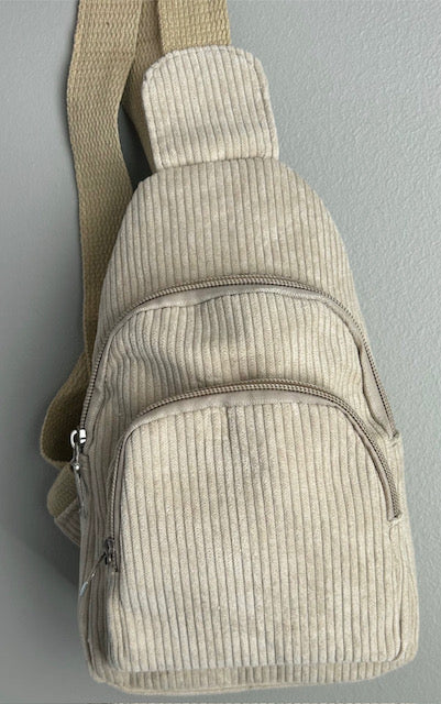 Corduroy Sling Bag (Ivory)