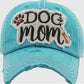 Baseball cap "Dog Mom" vintage Turquoise