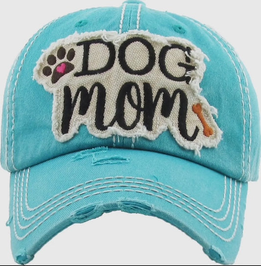 Baseball cap "Dog Mom" vintage Turquoise