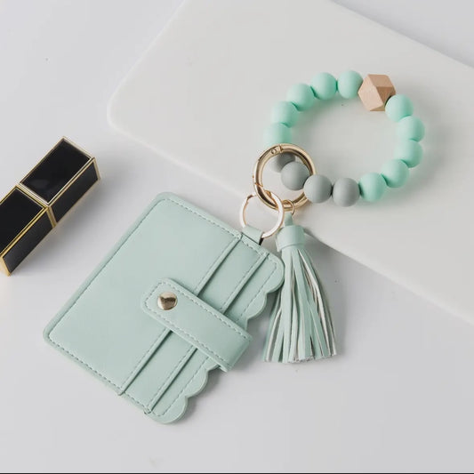 Silicone Keychain wristlet wallet Mint