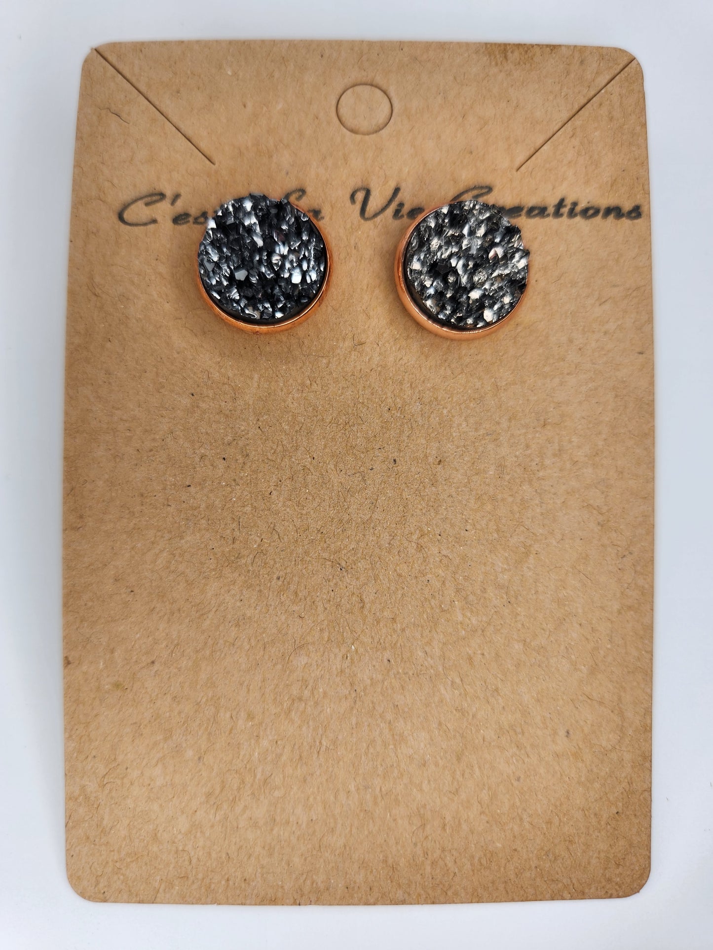 Earrings Faux Druzy  post