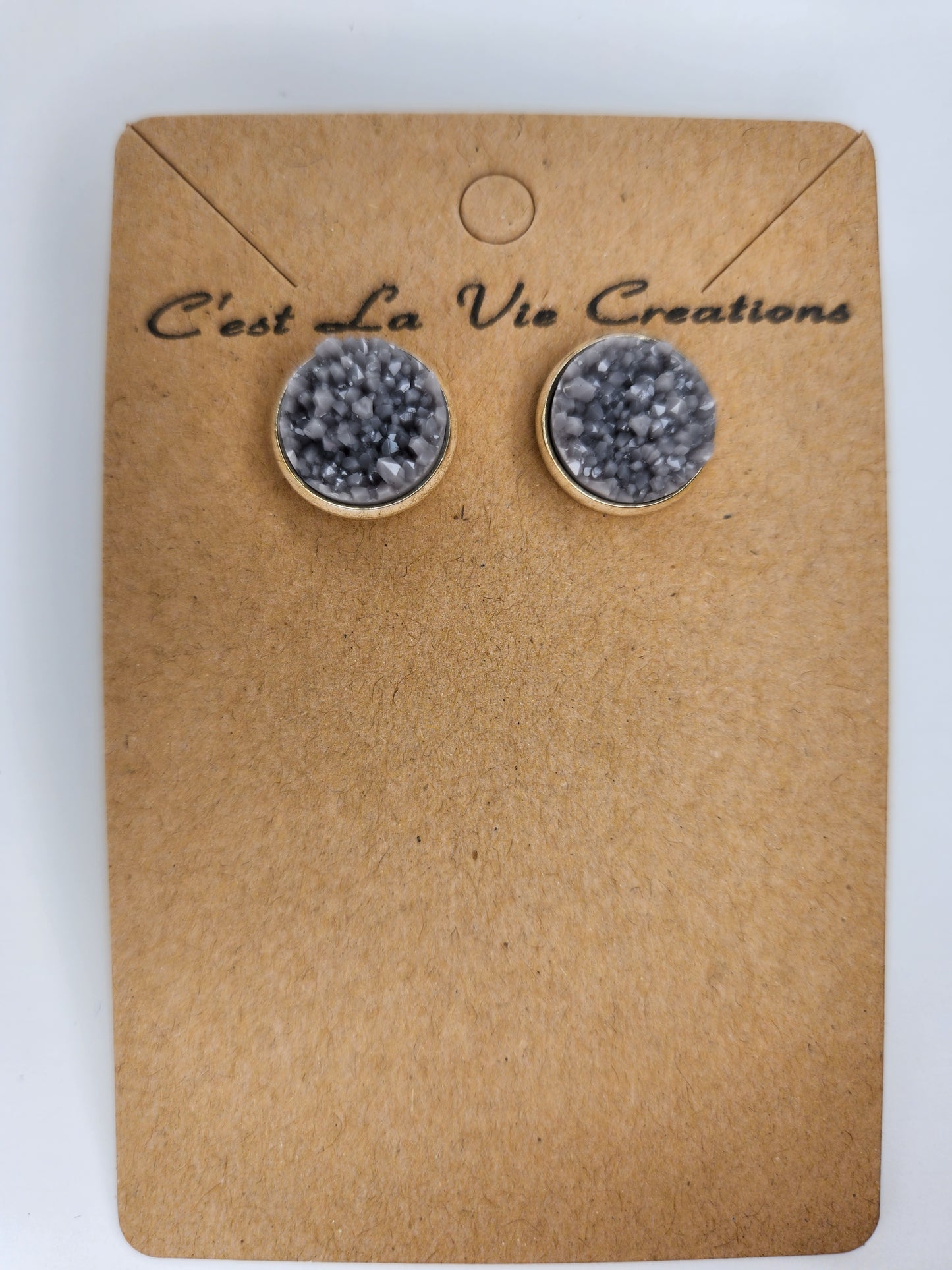 Earrings Faux Druzy  post