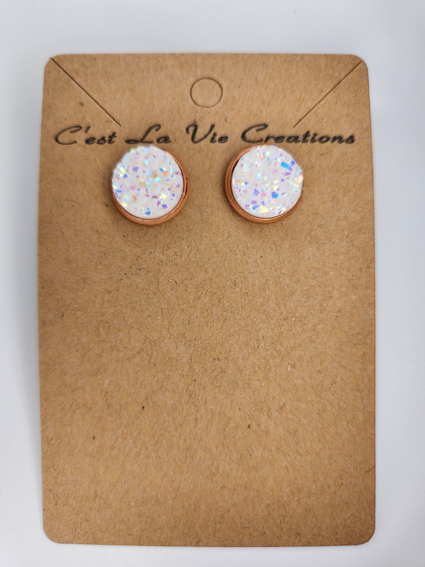 Earrings Faux Druzy  post