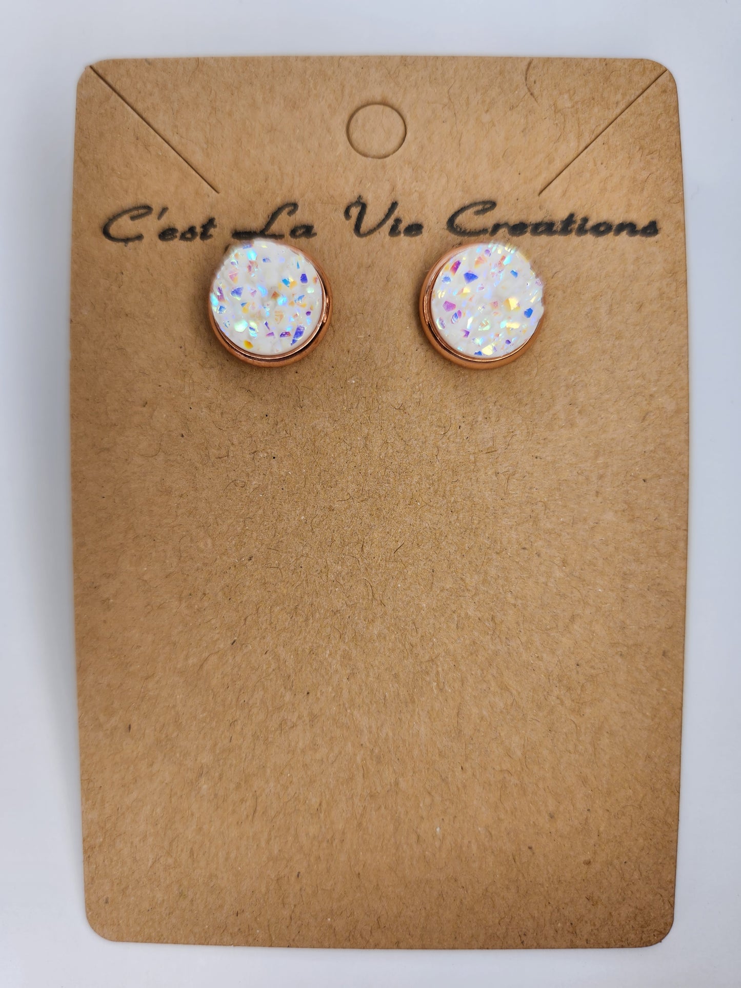 Earrings Faux Druzy  post